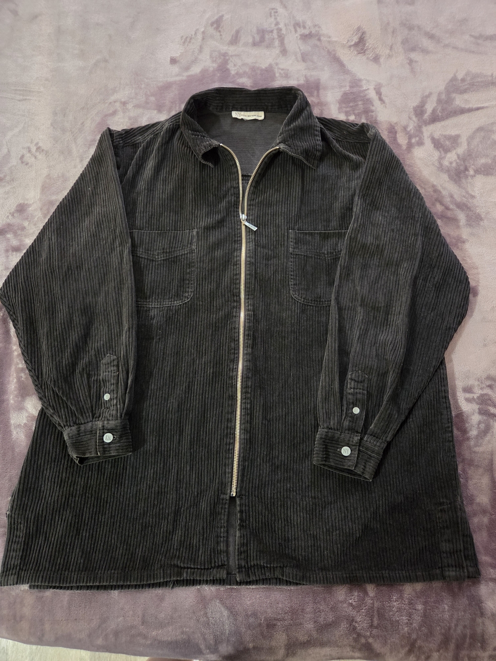 Men's Black New York Jeans Corduroy Zip-Front Jacket
